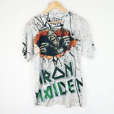 Buy Iron Maiden Vintage Band T-shirt Tour All Over Print Metal SZ XL (M7333) • 34.95£