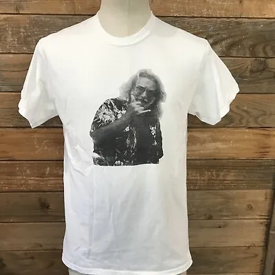 Buy Grateful Dead Jerry Garcia Photo White T-shirt Men's Medium • 12.30£