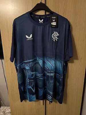 Buy Authentic Castore Glasgow Rangers City Collection Training  T-Shirt In Size XL • 15£