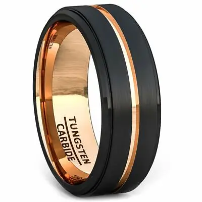 Buy Mens Wedding Band Black Brushed Tungsten Ring Jewelry Birthday Gift • 151.18£