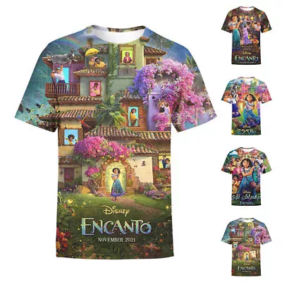 Buy Kid Girls Encanto Short Sleeve T-shirt Casual Tee Shirt Tops Blouse Costume UK • 8.67£