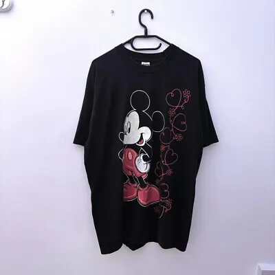 Buy Vintage Disney Mickey Mouse Black T-shirt XL Single Stitch Cartoon Unlimited • 19.99£