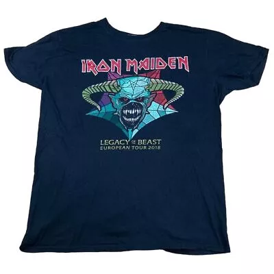 Buy Iron Maiden Tour T Shirt Black Large Metal Vintage Tee Graphic Oversized Hipster • 30£