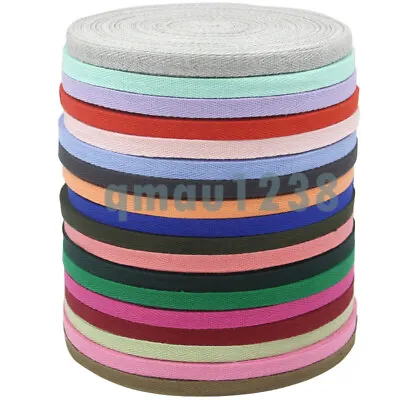 Buy 10mm*2m Cotton Twill Tape Webbing Fabric Strap Cord For Trimming/Edging/Hoodie • 3.06£