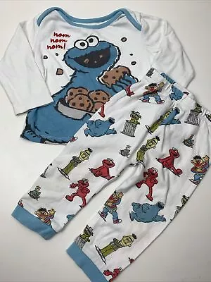 Buy Sesame Street Pyjamas Cookie Monster 9-12 Months • 3£