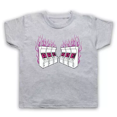 Buy Arcade Fire Retro Gaming Machine Logo Rock Band Flames Kids Childs T-shirt • 16.99£
