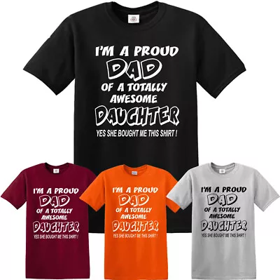 Buy Proud Dad Of An Awesome Daughter Mens T-Shirt Fatherday Father Gift Top Tee • 9.95£