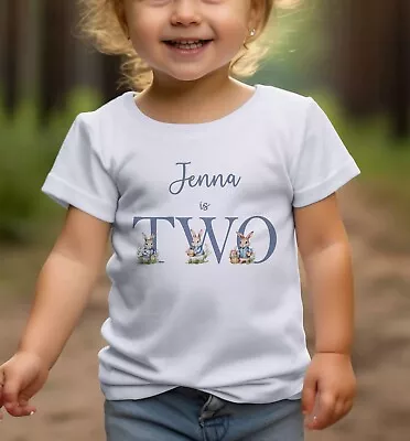 Buy I Am  One,Two,Three ~Baby's~Childs~BIRTHDAY~T SHIRT* PERSONALISED ~Bunny Rabbits • 7.99£