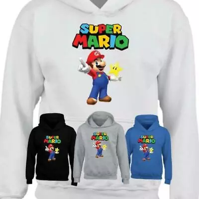 Buy Super Mario Girls Boys Hooded Tops Cartoon Pullover Kids Thin Hoodie Jumper • 16.99£