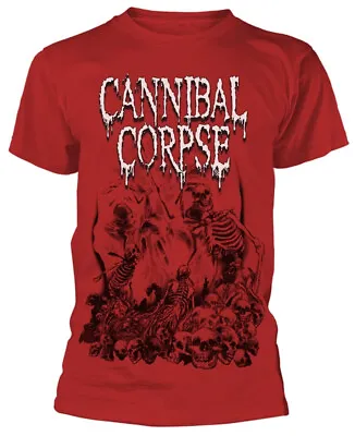 Buy Cannibal Corpse Pile Of Skulls 2018 Red T-Shirt OFFICIAL • 17.99£
