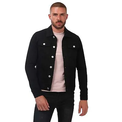 Buy Men's Just Organic Button Fastened Slim Fit Denim Jacket In Black • 14.99£