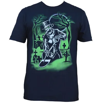 Buy Lowbrow Art Grave Digger Black Tee Graveyard Skeleton Top Hat Adi T-shirt S-2XL • 27.82£