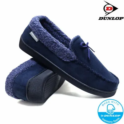 Buy Dunlop Mens Slippers Comfy Slip On Moccasins Memory Foam New Shoes UK Sizes 7-13 • 15.48£
