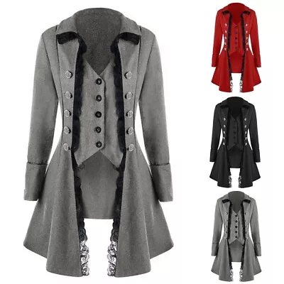 Buy Daily Jacket Woman Coat Long Sleeve Long Trench Coats Victorian Costume • 18.70£