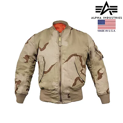 Buy Bomber Jacket MA1 Flight Combat Army Military Air Force US Tri Desert Padded Top • 77.99£