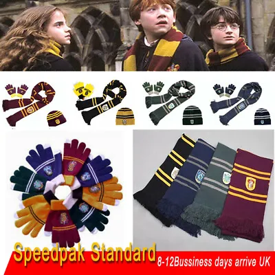 Buy Harry Potter Magic Four Hogwarts Colleges Scarf Hat Touch Screen Glove Gifts • 14.39£