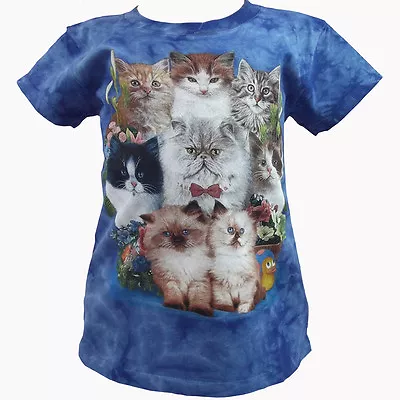Buy KITTENS PRINTED TIE DYE KIDS T-shirt/Mountain Of Kittens/lovely Cats/child Sizes • 9.99£