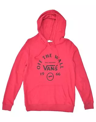 Buy VANS Womens Loose Fit Graphic Hoodie Jumper UK 10 Small Pink Cotton BC00 • 17.52£