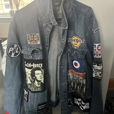Buy Homemade Punk Rock Patch Denim Jacket Medium. Sex Pistols, The Clash, Dr Martens • 85£