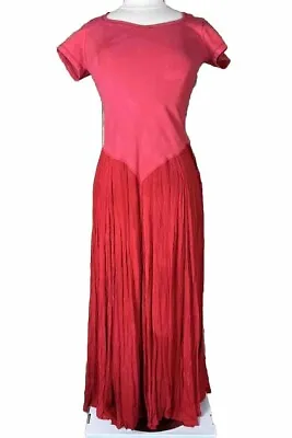 Buy GEORGIA Brand (Size M) Red Gypsy Festival Pleated Renaissance Maxi Dress Boho • 37.60£