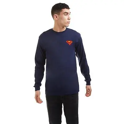 Buy Superman Mens T-shirt Core Emblem Long Sleeve DC Comics Official • 10.49£