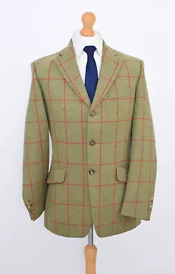 Buy HACKETT Horse & Hound Tweed Jacket Size 40R/50R Blazer Mr Porter Large Red Check • 375£