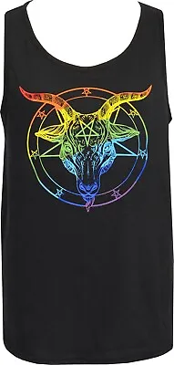 Buy Men's Baphomet Tank Top Satanic Gothic Rainbow Pride Gift LGBTQ+ Pentagram • 20.50£
