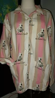 Buy Dog Lovers Vintage Pitbull Terrier Pajama PJ Top From France Size 38 Med • 30.74£