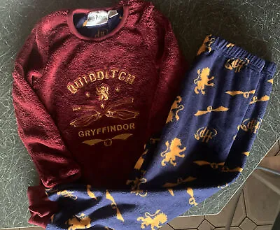 Buy Kids Harry Potter Gryffindor Quidditch Cosy Pyjamas Size 4-5 • 5£