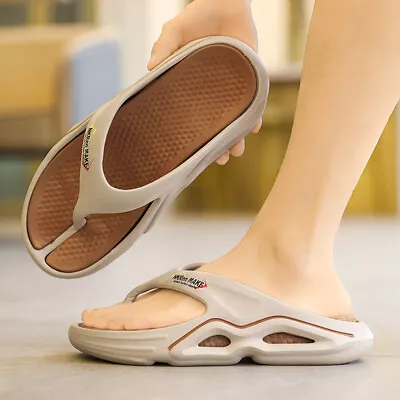 Buy Mens Summer Non-slip Fashion Thick-soled Flip-flops Sandals Slippers Beach Shoes • 24.28£