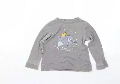 Buy George Baby Grey Cotton Basic T-Shirt Size 18-24 Months Round Neck - Dumbo • 3.25£