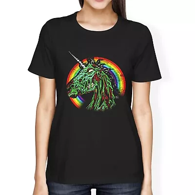 Buy 1Tee Womens Loose Fit Zombie Unicorn Rainbow T-Shirt • 7.99£
