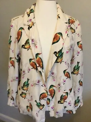 Buy River Island Ladies Jacket Size 12 - Bird & Floral Print - Feminine  • 7.99£