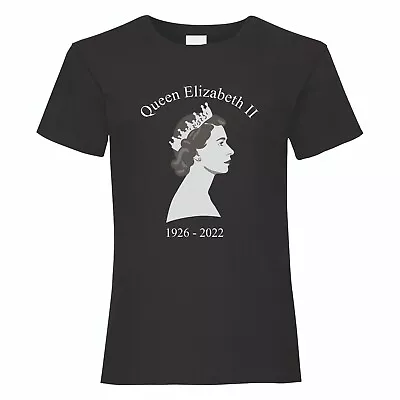 Buy Queen Elizabeth II Black T-Shirt 1 / RIP 1926-2022 Your Majesty. • 11.49£