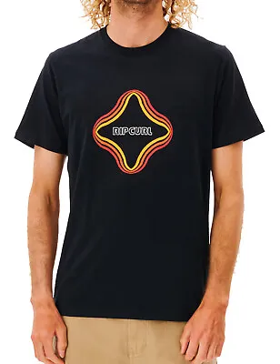 Buy Rip Curl Surf Revival Vibrations Short Sleeve T-Shirt In Black • 26£