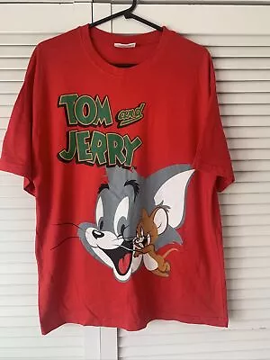 Buy Official TOM & JERRY Cartoon Cat Mouse Geek Retro Mens T Shirt Sz S (M) 21”P2P • 3£