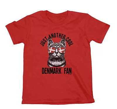 Buy DENMARK COOL CAT Football T-Shirt 2022 Baby Mens Kids ORGANIC Tee World Cup Dane • 8.99£