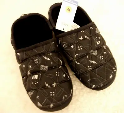 Buy M&S Boys Game Over Slippers Gaming BNWT Size 3 FREE POSTAGE • 9.99£