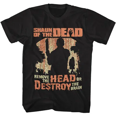 Buy Shaun Of The Dead Movie Remove The Head Or Destroy The Brain Men's T Shirt • 47.95£
