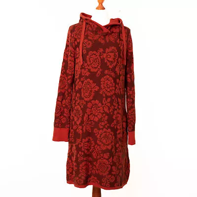 Buy DEERBERG Women's Orange Long-sleeved Knitted Dress With Hood Size XL • 64.12£
