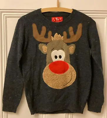 Buy Kids' Age 12 Christmas Jumper With Rudolf - Light-up Nose And Music Working • 2.99£