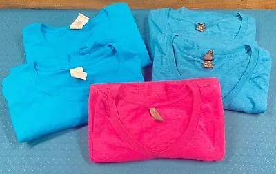 Buy 5 Mixed Brand New Ladies Crew Neck / V-Neck T-shirts 🙂 Size X-Large BLUE/pINK • 18.94£