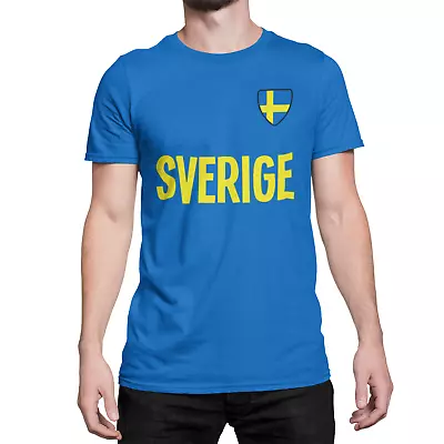 Buy SWEDEN Football T-Shirt Mens ORGANIC Country SVERIGE World Swedish Cup Kit • 8.99£
