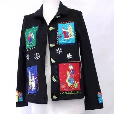 Buy Sports Elle Womens Ugly Christmas Sweater Cardigan Gifts Black Size PS • 18.90£