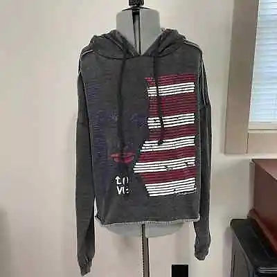 Buy Icons Of Culture Cropped Hoodie Sweatshirt Woman Flag Graphic Size Medium • 17.51£