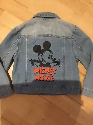 Buy Childs Mickey Mouse Denim Jacket, 110cm AGE 4-5Years,  100 Years Disney Patch • 15£