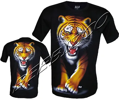Buy Bengal Tiger Big Cat Biker 100% Cotton T- Shirt,Front & Back Print M - 3XL • 11.99£