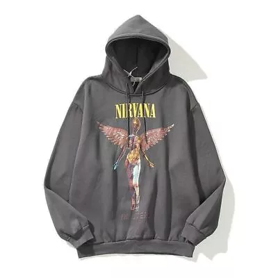 Buy 2024 Luxury Nirvana Dark Angel Distressed Hoodie Sweater Rock Hip Hop Sweatshirt • 8.64£