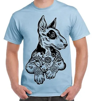 Buy Pit Bull Terrier With Tattoos Hipster Large Print Men's T-Shirt • 12.95£