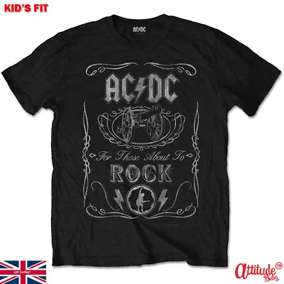 Buy ACDC Kids T Shirts-AC DC Official-ACDC Cannon Swig-For Those About To Rock Tees • 14£